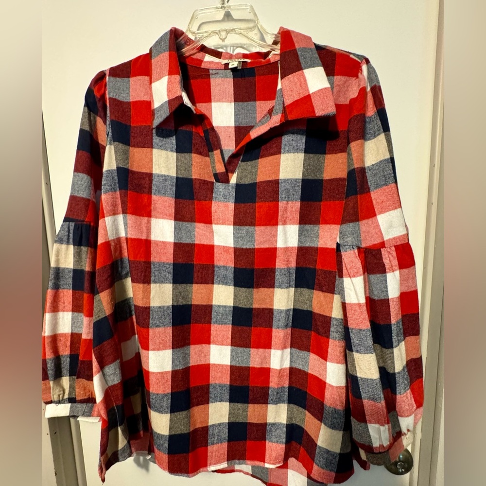 Women’s Boutique Long-Sleeve Flannel Tunic - EUC - Size 2X